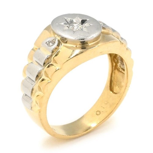 Bague chevalière jaune - bague, en