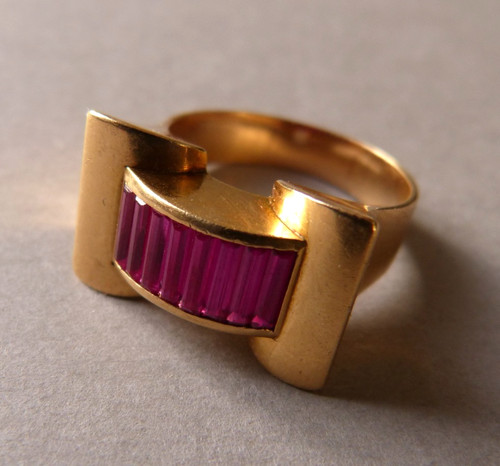 Bague chevalière tank or - bague, en