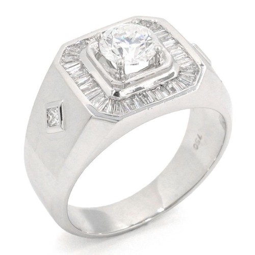 Bague chevalière blanc 18k - chevalière,
