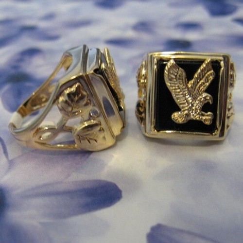 Chevalière aigle sur onyx - chevalière,