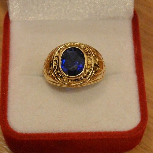 Chevalière navy saphir - chevalière, us