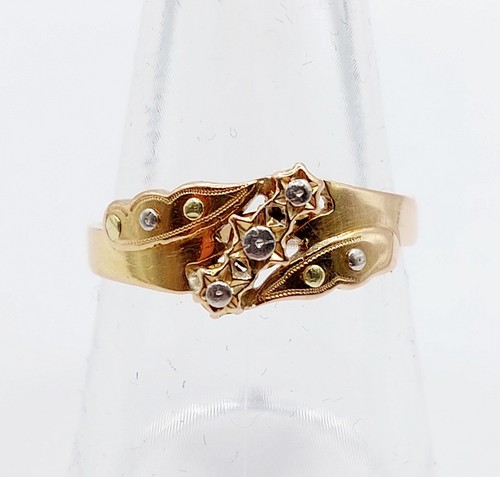 Bague victorienne 18k et - or,