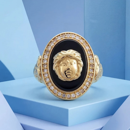 Bague tête gorgone sur - tête, de